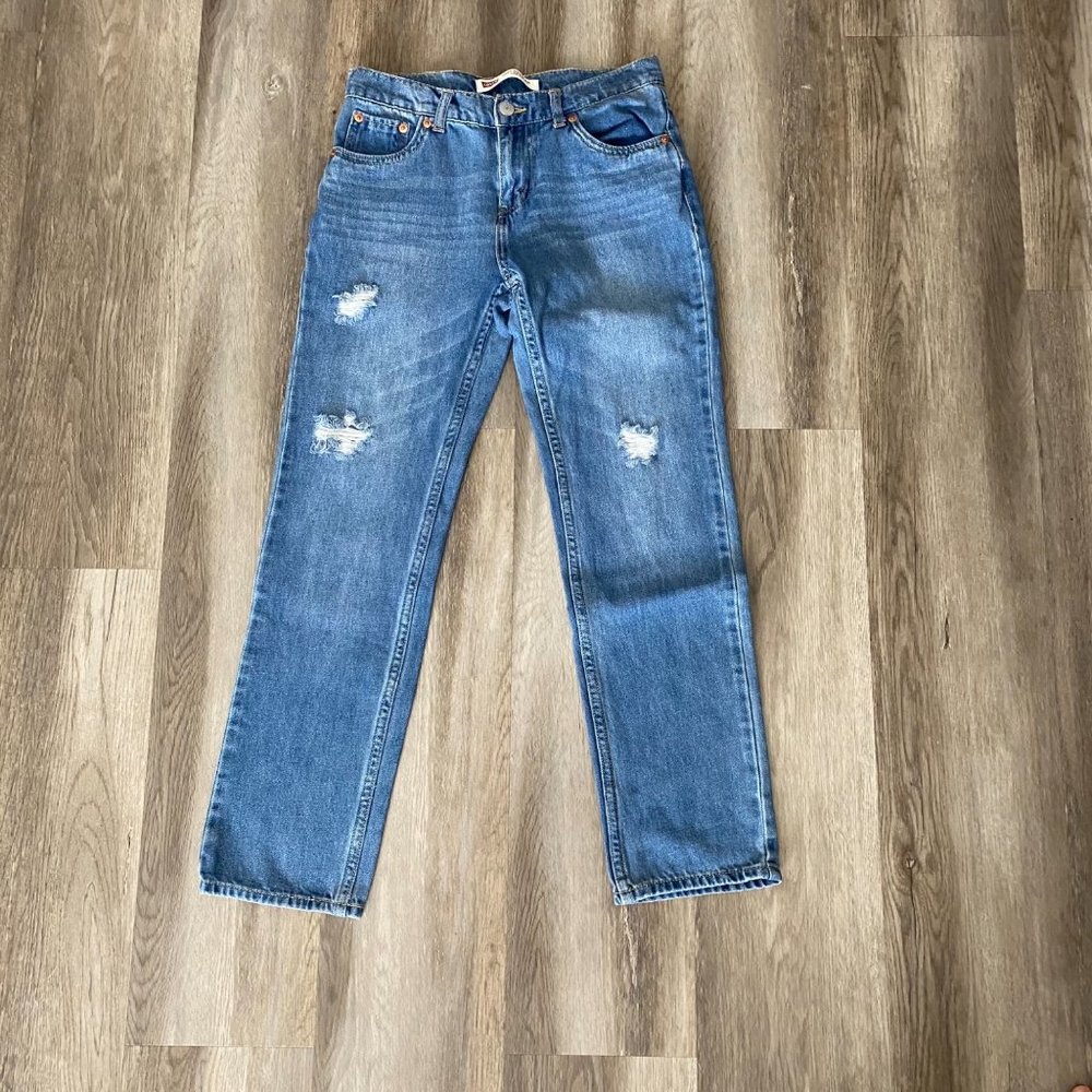Levi 502 Regular Taper Distressed Womens Skinny Jeans 14Reg 27x27